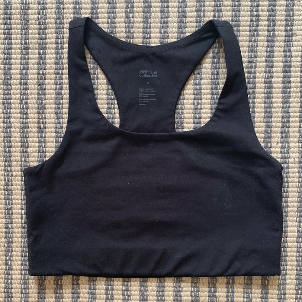 Girlfriend Collective Black Paloma Racerback Bra